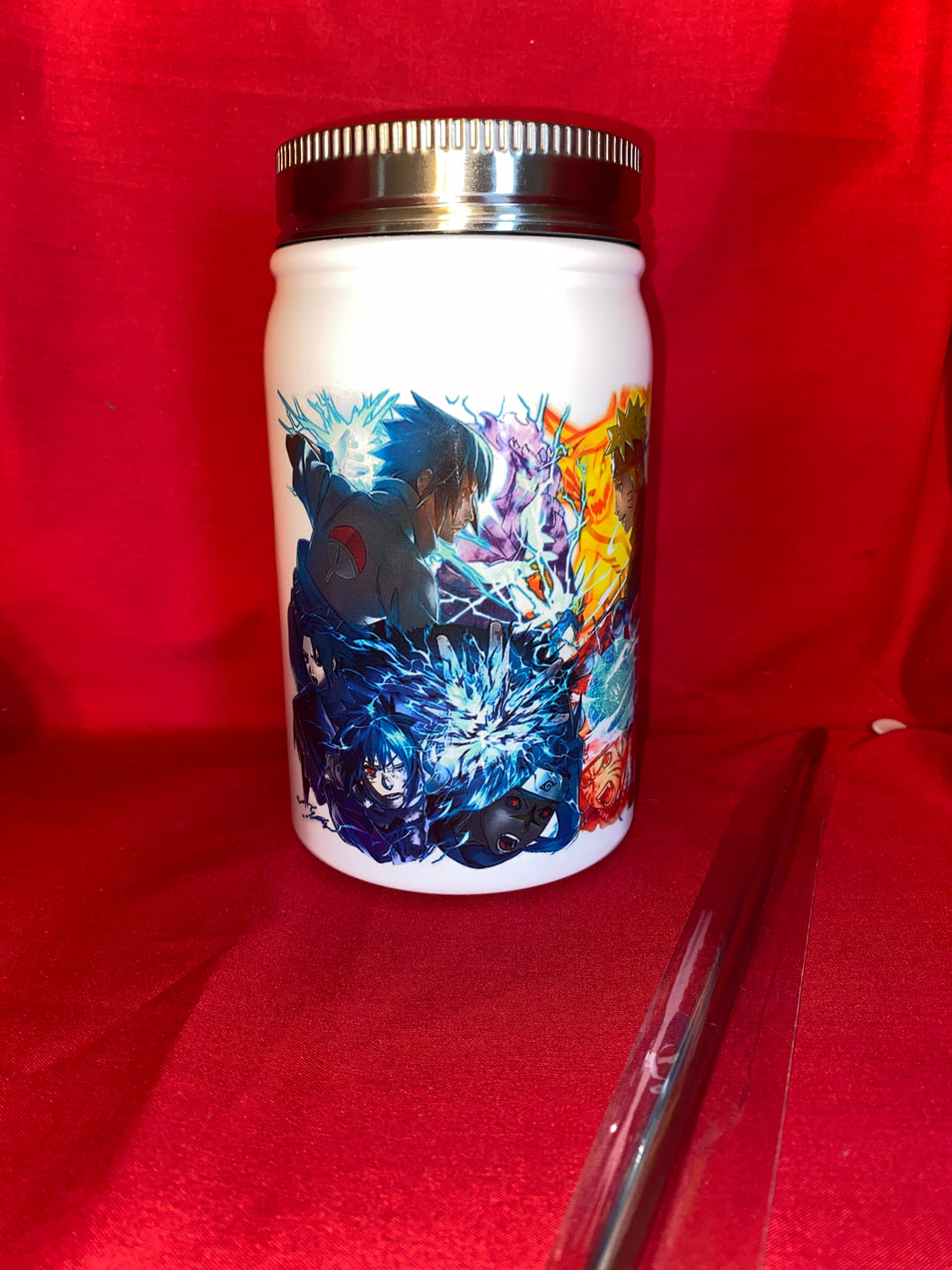 Naruto Shippuden Naruto and Sasuke Mason Jar Tumbler